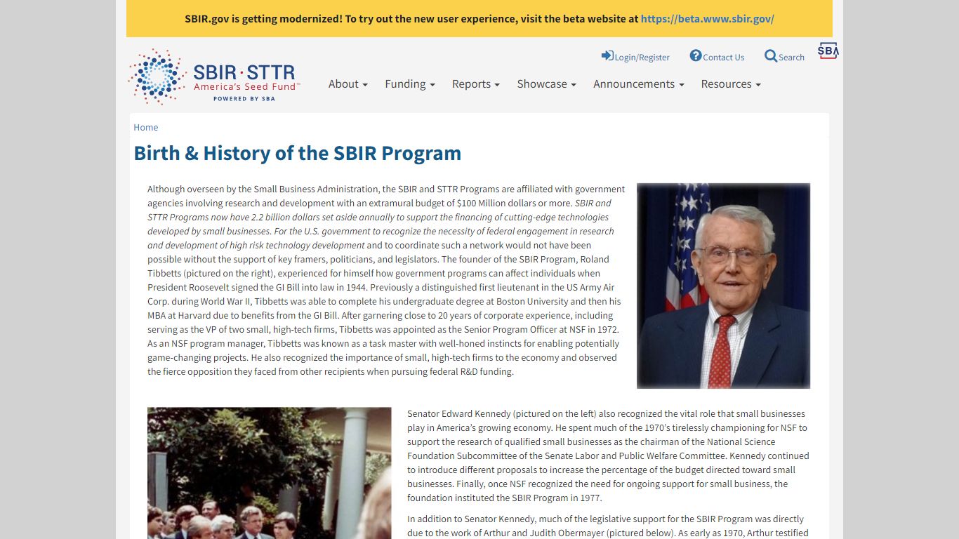 Birth & History of the SBIR Program | SBIR.gov